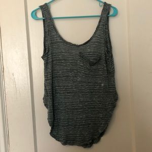 blue and gray tank top